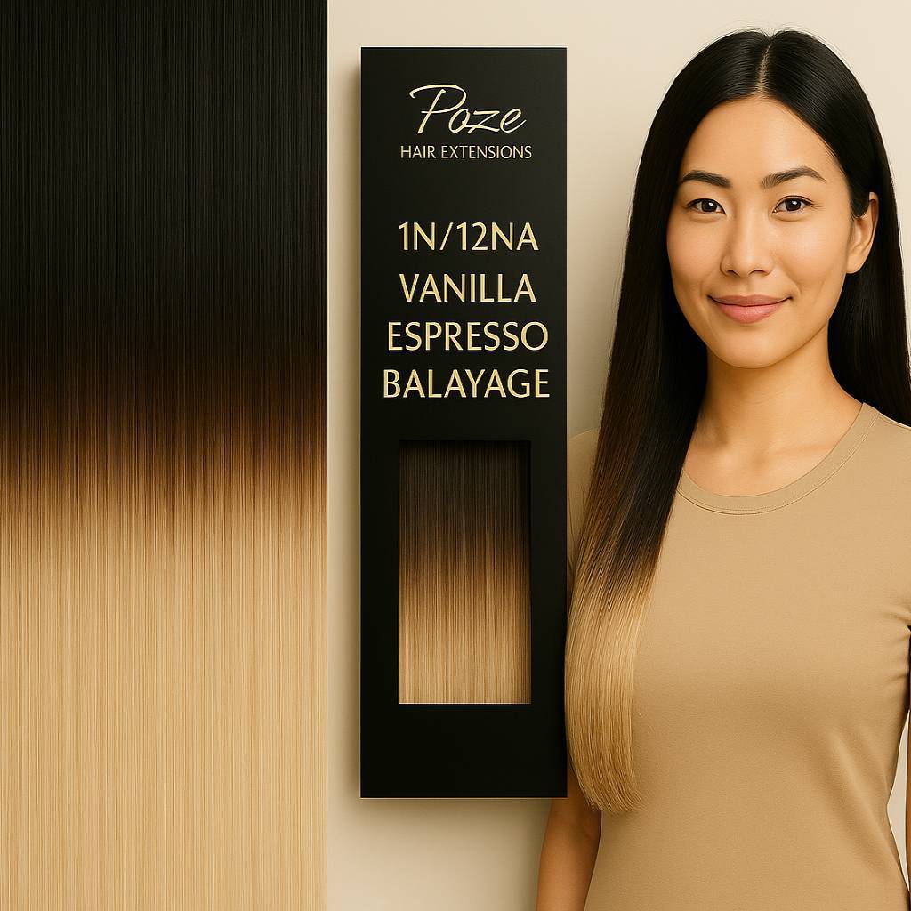 Extensiones de cinta premium - 1N/12NA Balayage espresso vainilla