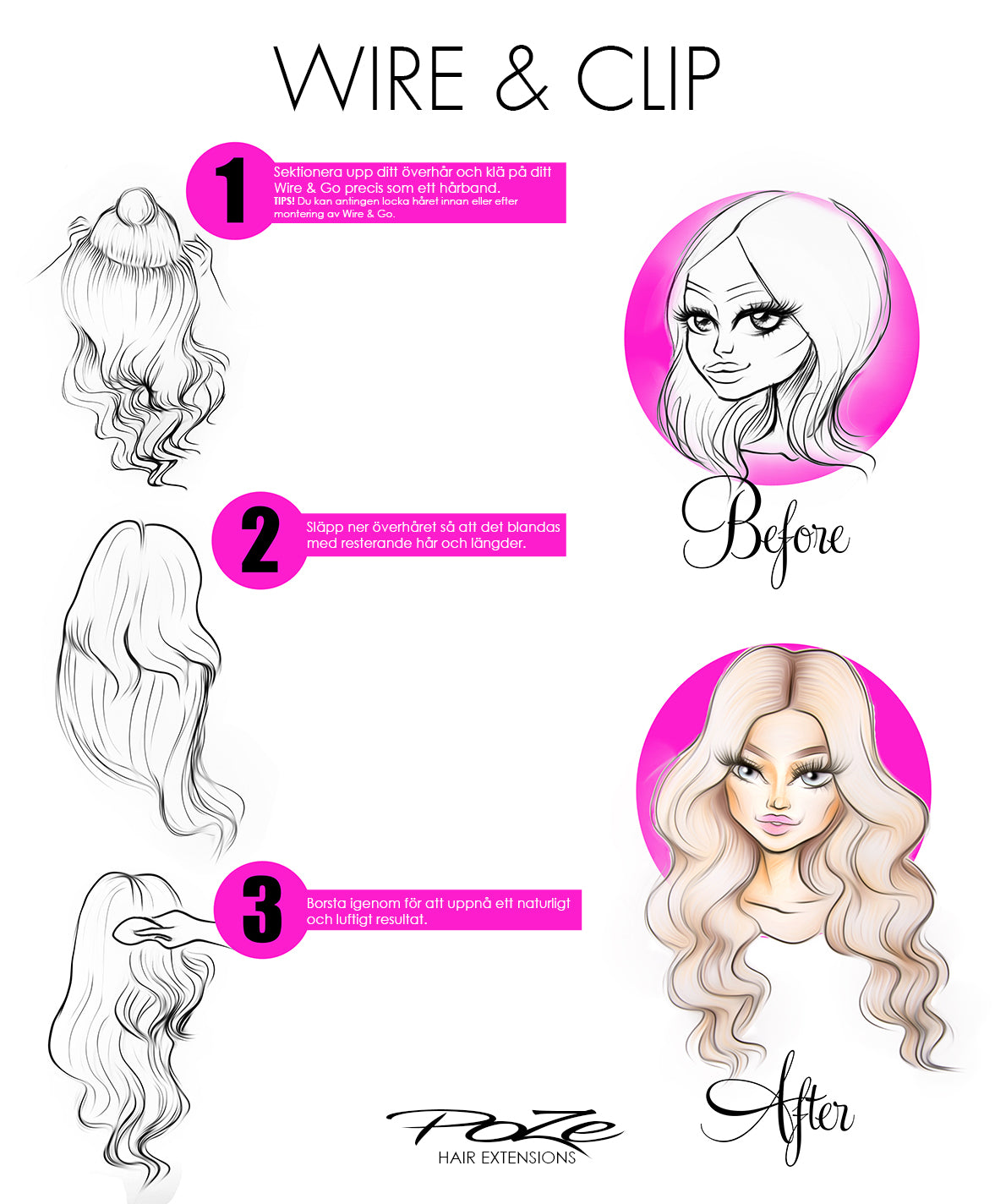Extensiones Poze Standard con alambre y clip - Mezcla Ash 8A/10NV