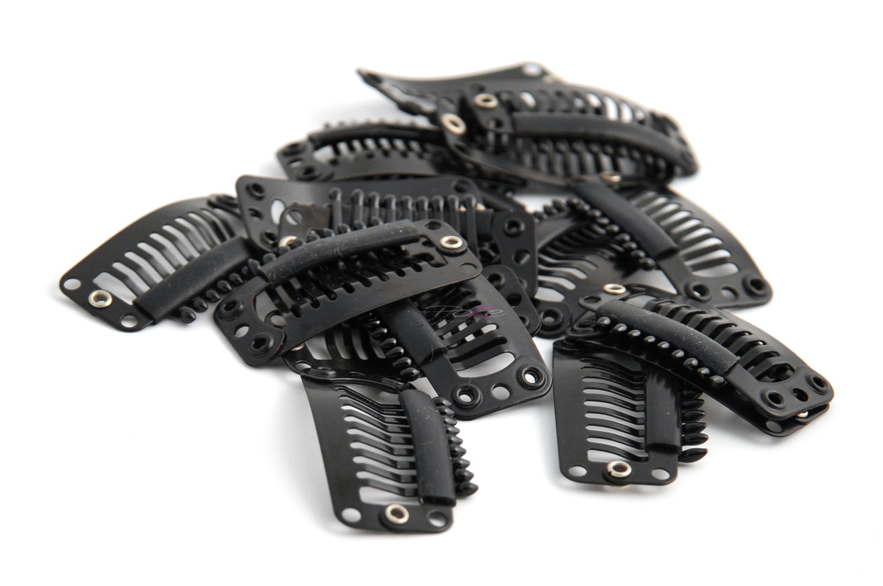Clips individuales negros - 12 unidades