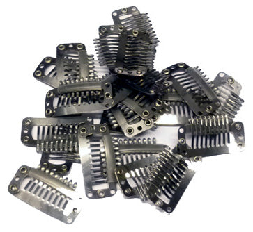 Clips individuales plateados - 12 unidades