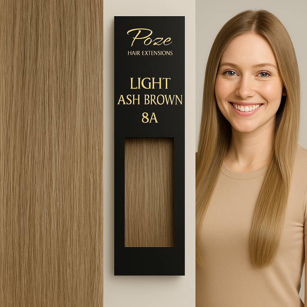 Extensiones Poze Standard Clip & Go Miss Volume - Marrón Ceniza Claro 8A