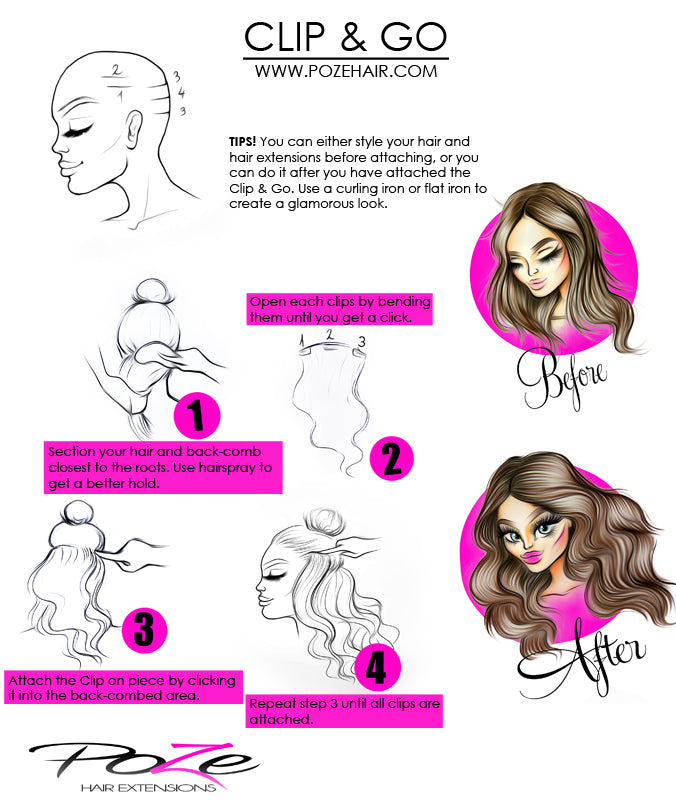 Extensiones de cabello ondulado Poze Standard Clip & Go - Marrón Espresso Oscuro 2B