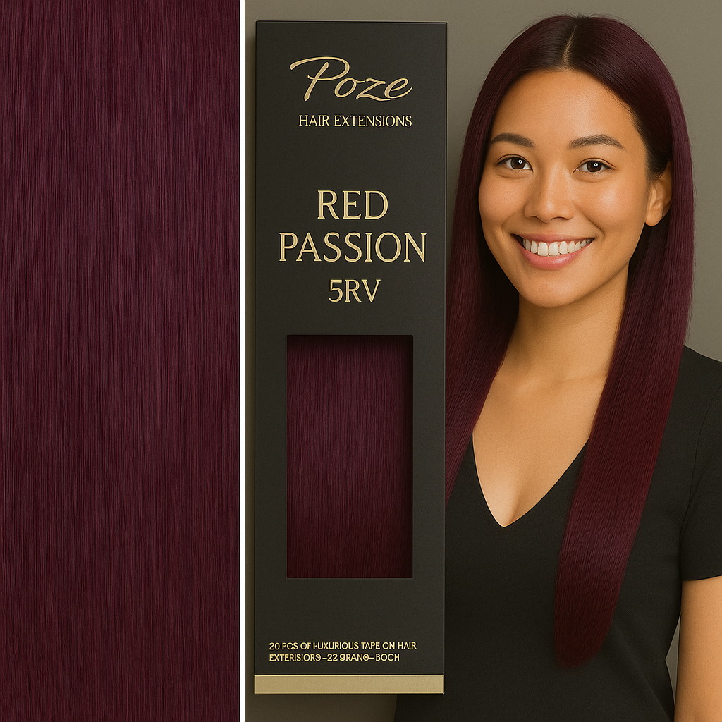 Extensiones de Cinta Premium - 5RV Pasión Roja