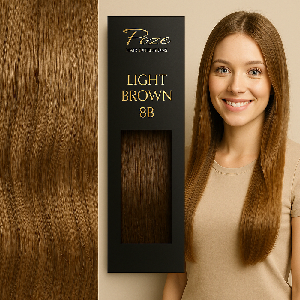 Extensiones de cabello Estándar - 8B Marrón Claro  