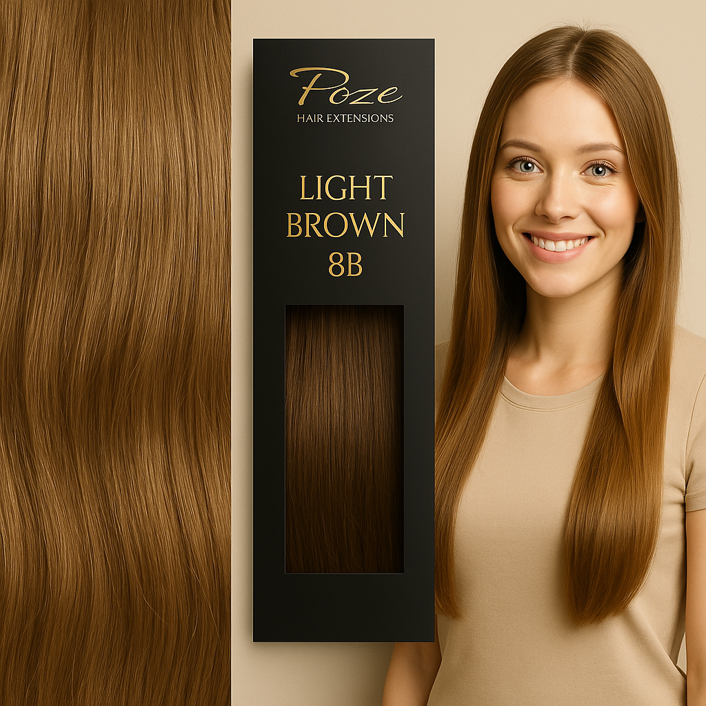 Extensiones de cabello Premium - 8B Marrón Claro  