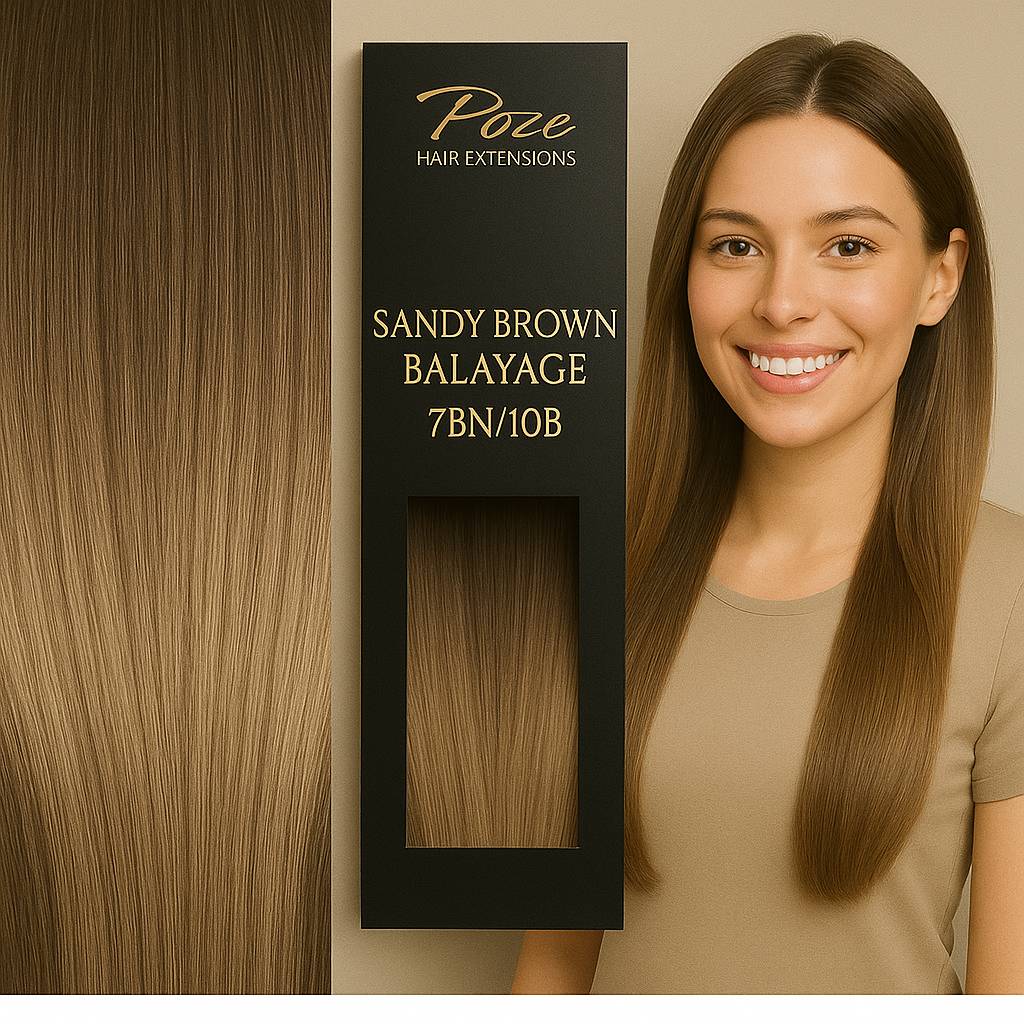 Extensiones de cinta premium - 7BN/10B Balayage marrón arenoso